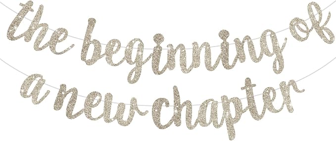 BEISHIDA Champagne Pre-Strung Glitter The Beginning of A New Chapter Banner | by Beishida