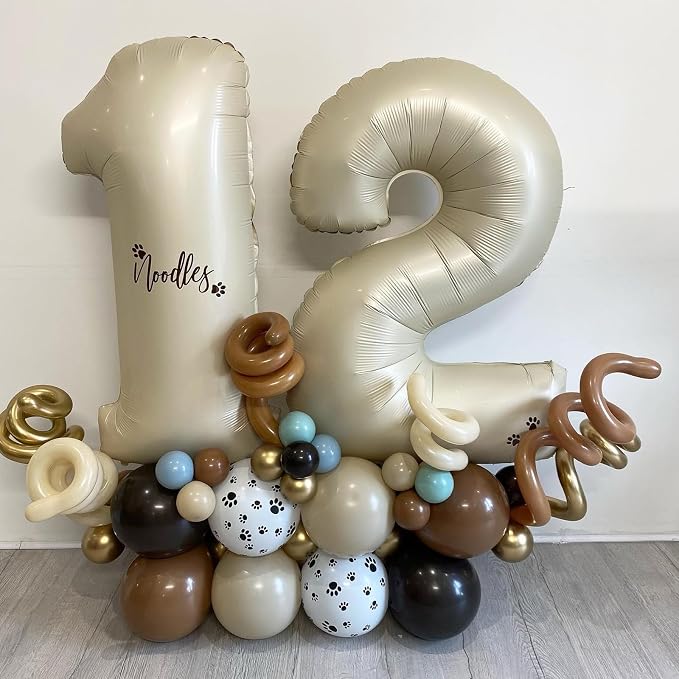 40 Inch Cream Number 2 Balloon, Digital 2 Cream White Giant 2 Foil Balloon - Image 4