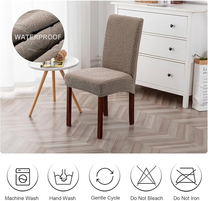 Waterproof Dining Chair Covers Set of 2 Parsons Chair Slipcovers | Double - Image 7