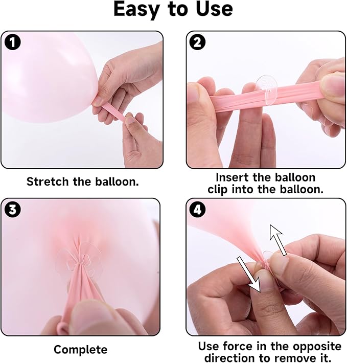 jijAcraft Transparent Balloon Clips 100PCS, Tie-Free Balloon Clips - Image 3