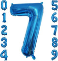 40 Inch Blue Number Balloon 7, Large Number Foil Balloons Mylar by PatiCool
