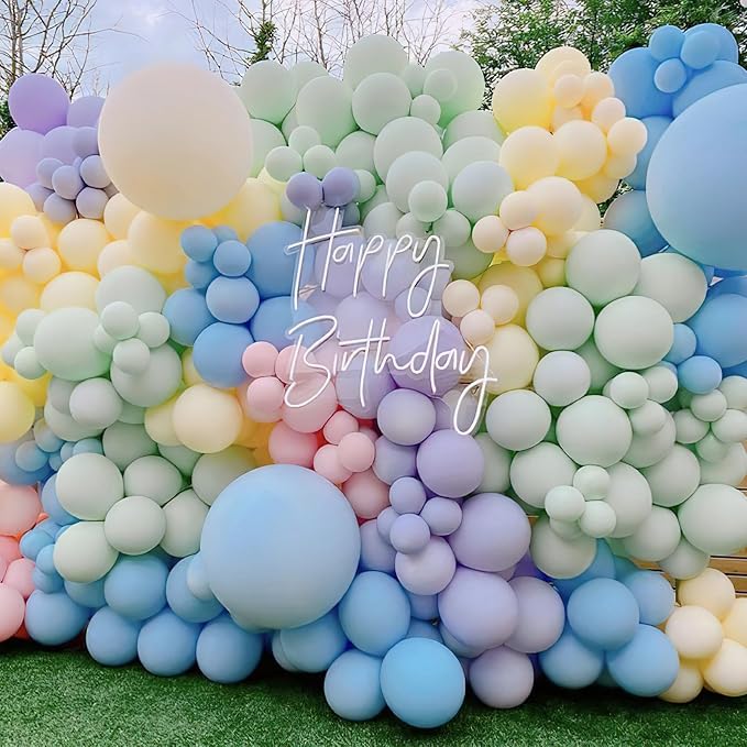 PartyWoo Pastel Rainbow Balloons 20pcs Latex Helium Balloons 18 Inch | Baby - Image 4