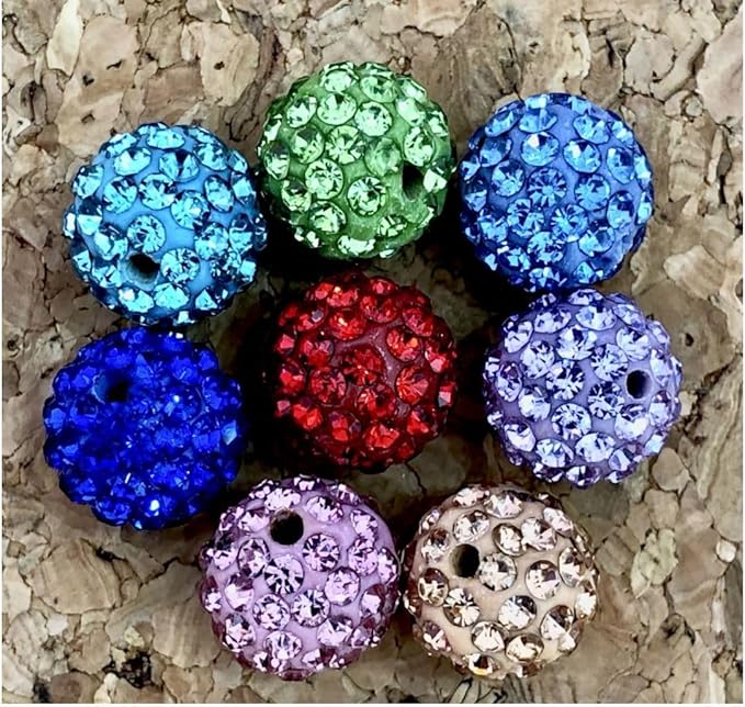 25pcs Adabele Grade A Suncatcher Crystal Rhinestone Pave Loose Beads 12mm Tanzanite Purple Polymer Clay Disco Ball Spacers Compatible with Shamballa All Craft Jewelry Making DB12-26