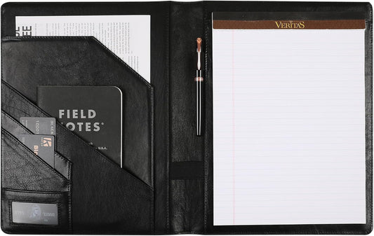 Genuine Leather Padfolio,Free Engraved Name, Personalized Leather Portfolio, A4 Document Folder Legal Pad Padfolio, Resume Folio for Men & Women