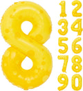 40in Yellow Polka Dot Number 8 Helium Foil Polyester Film Balloon Digital 8 | by Exquisitehighqualitypartydecorationstomeetyoureveryneed%EF%BC%81