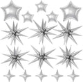 Silver Star Balloons, 22/18/10 Inch Foil Balloons, Four-Pointed Large Balloon by Sowide