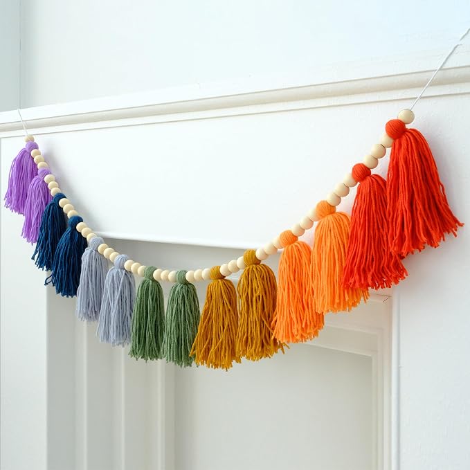 DCJHFJ Boho Tassel Garland Wall Hanging - Image 3
