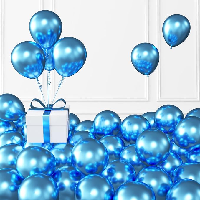 Metallic Blue Balloons, Birthday Decoration, Wedding Party, Baby Shower by KALOR