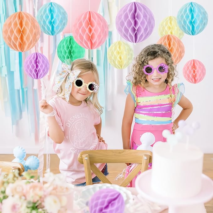 Hanging Honeycomb Decorations, Pastel Party Decorations, Macaron Birthday - Image 6