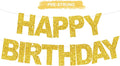 BEISHIDA Pre-Strung Glitter Gold Happy Birthday Banner Party Sign Decor | NO DIY by Beishida