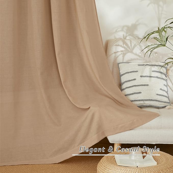 NICETOWN Linen Curtains 96 inches Long - Image 3