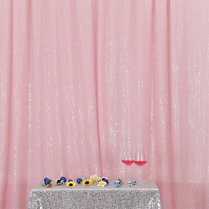 Eternal Beauty Pink 3mm Sequin Backdrop 6x6 Ft - Image 3