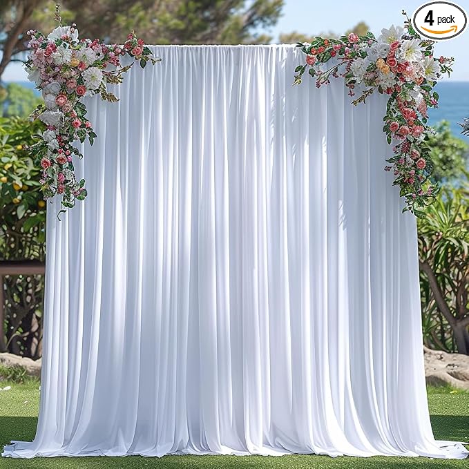 20x10ft Wrinkle Free White Backdrop Curtain by ESGOTBME