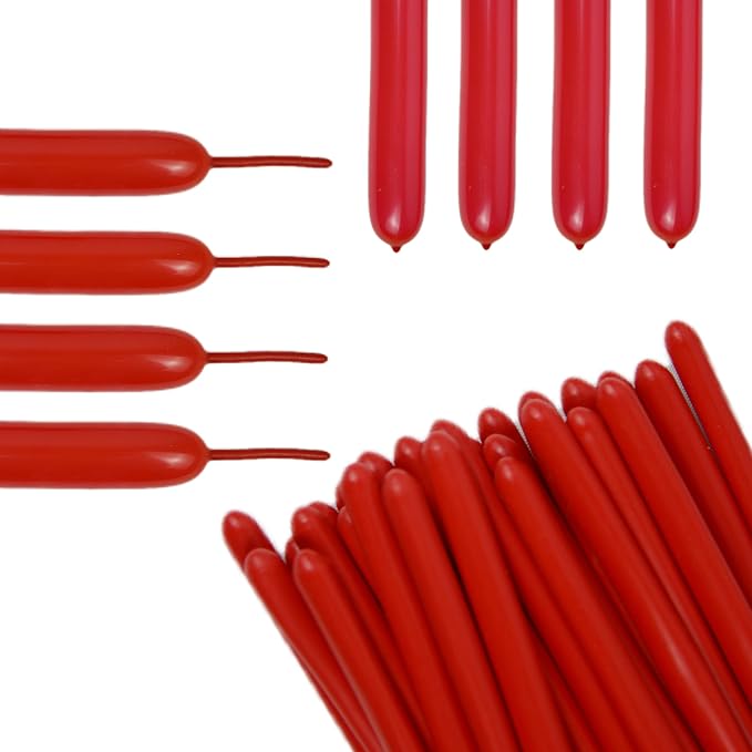 100PCS 260Q red Magic long balloons decoration shopping mall activities by EBLLIWSM