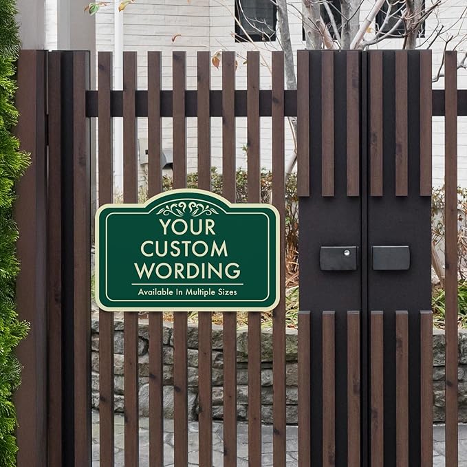 Custom Forest Green Outdoor Metal Sign - 36x24 In, Aluminum, Design 1, Waterproof, Made In USA