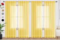 SpaceDresser Yellow Sheer Curtains 4 Panels Rod Pocket Semi-Sheer Curtain 63 by SpaceDresser