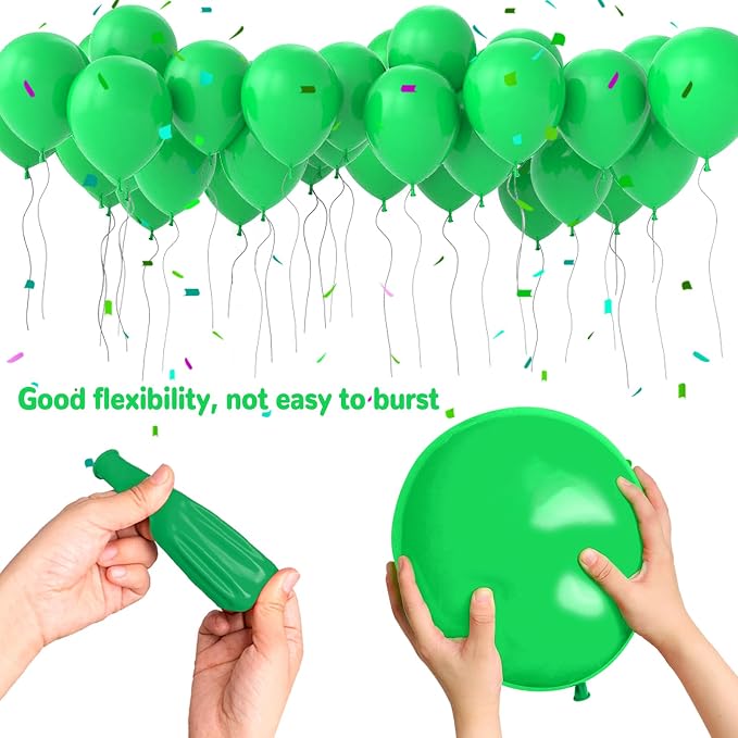Green Balloons 12 Inch 100 Pack Thicken Latex Green Balloons - Image 5