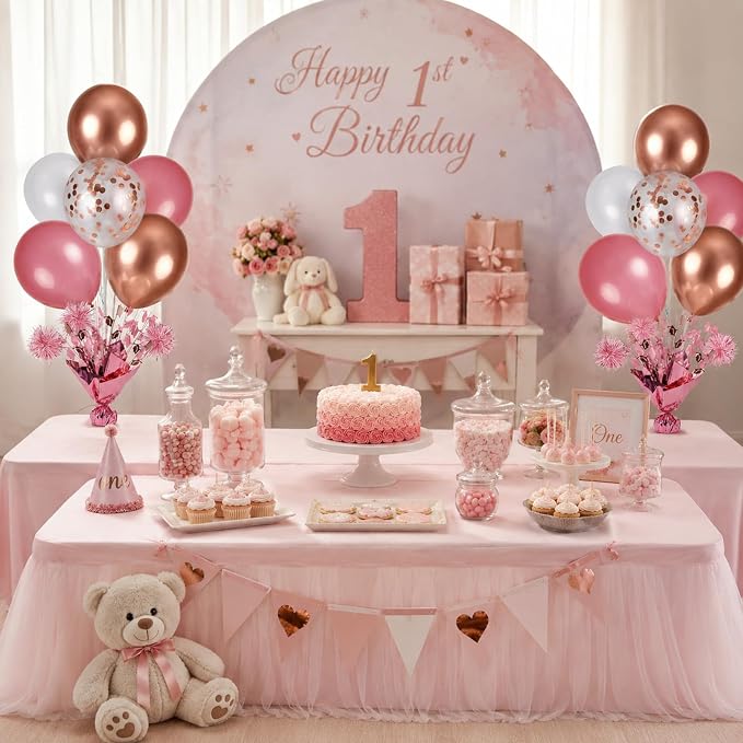 4 Set Rose Gold Balloon Centerpieces - Image 6