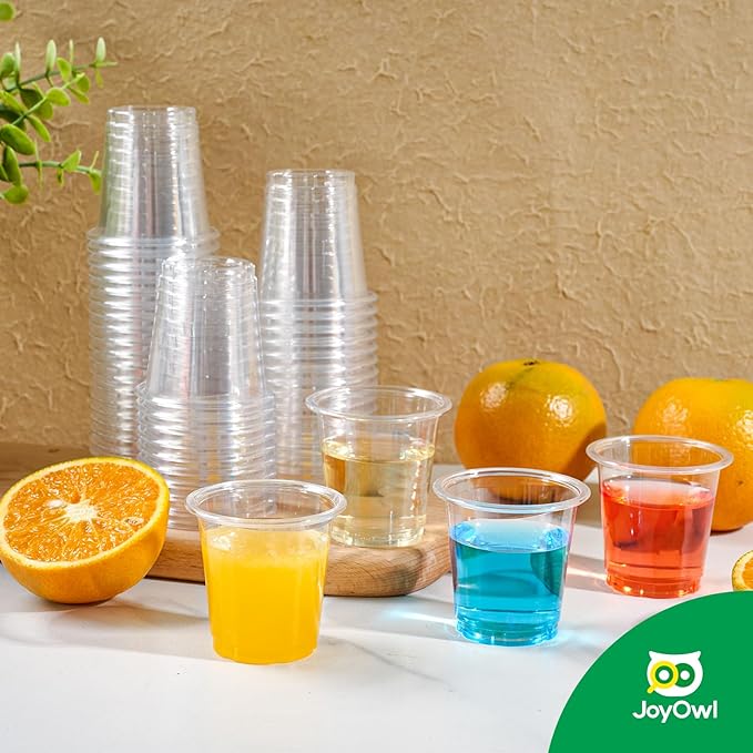 600 pack 2 OZ Plastic Shot Glasses, Mini Disposable Shot Cups for Party, Events, Whiskey and Wine Tasting