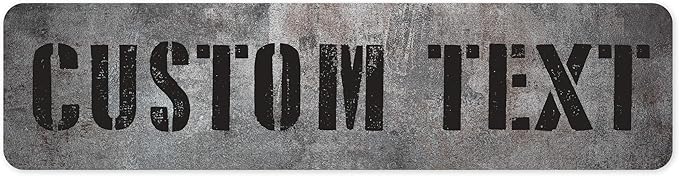Custom Sign, Custom Street Sign, 11 Font Colors, 13 Font Styles, 4 Hole Options, 22 Sizes, 8x32 Inches, Rust Free DiBound, Fade Resistant, Made in USA by My Sign Center (Grunge Metal)