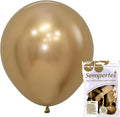 Sempertex Reflex Round Gold Balloons, 18 Inch, Graduation, Baby Shower by Sempertex
