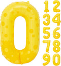 40in Yellow Polka Dot Number 0 Helium Foil Polyester Film Balloon Digital 0 | by Exquisitehighqualitypartydecorationstomeetyoureveryneed%EF%BC%81