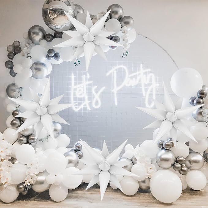 72 Pcs Star Balloons Foil Explosion Balloons Magic 12 Point Star Cone Balloon - Image 2