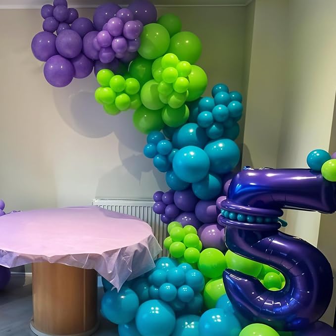 Green Purple Teal Balloon Arch Kit, Boys Birthday Party Decorations | Assorted - Image 3