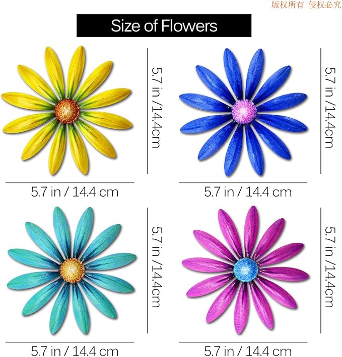 Giyyomtr Metal Flowers Wall Decor - Image 3