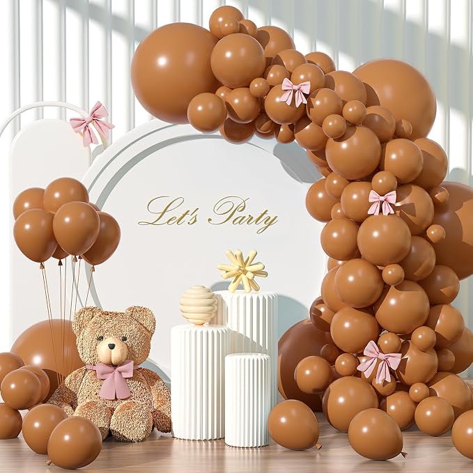 135pcs Brown Balloon Arch Kit Different Sizes of 18 12 10 5 Inch Dark Brown by YISHEBAPA