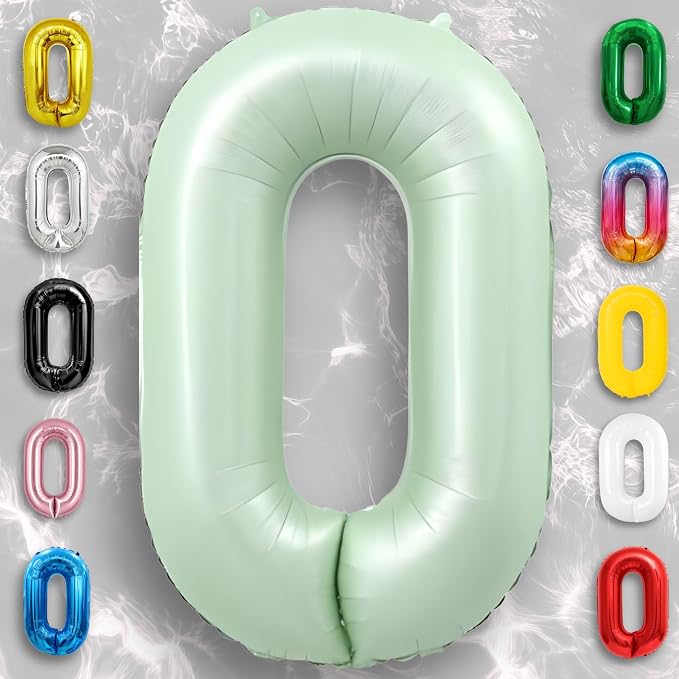 Green Number Balloon 0 Mylar Foil Balloons 32 inch - Image 6
