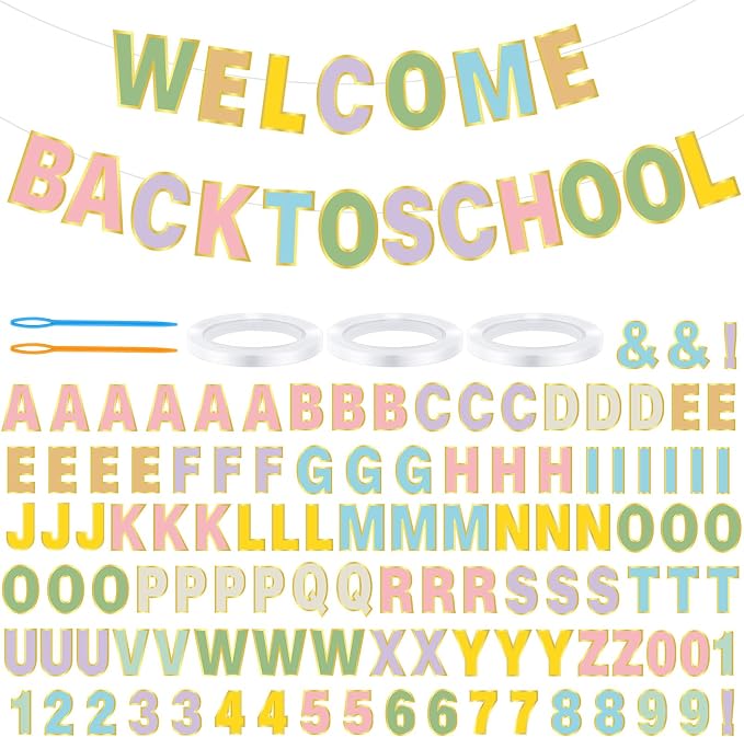 Kosiz 116 Pcs DIY Letter Custom Banner Customizable Banner Kit Pastel Letter by Kosiz