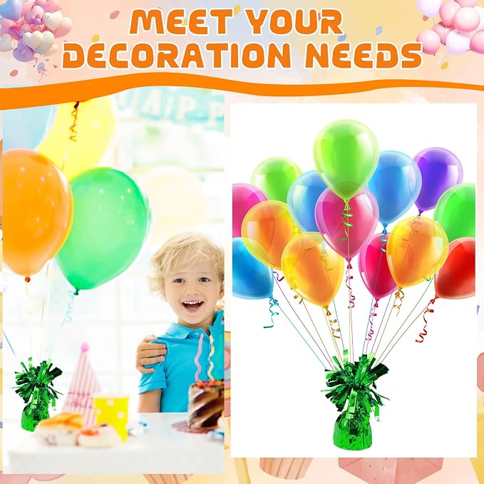 4 Pcs Green Metallic Balloon Weights Holder Anchors Balloon Holder Weights - Image 6
