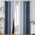 Estelar Textiler Navy Blue and Greyish White Blackout Curtains by ESTELARTEXTILER