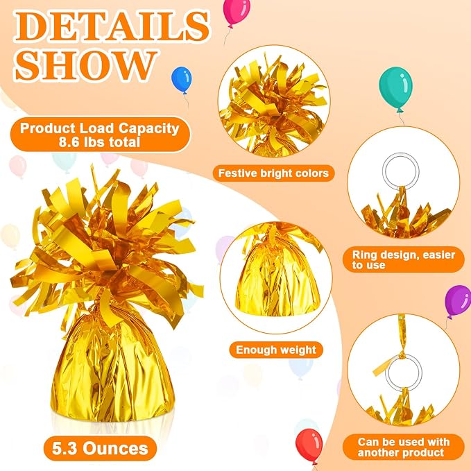 Yunsailing 25 Pcs Heavy Metallic Balloon Weights - Image 2