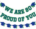 We Are So Proud Of You Banner Graduation Party Decorations Congrats Grad Cap by Unknown