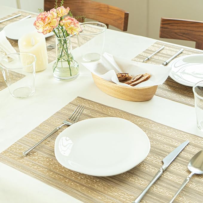 Placemats Set of 4 Vinyl/Plastic Woven Place Mats - Image 7