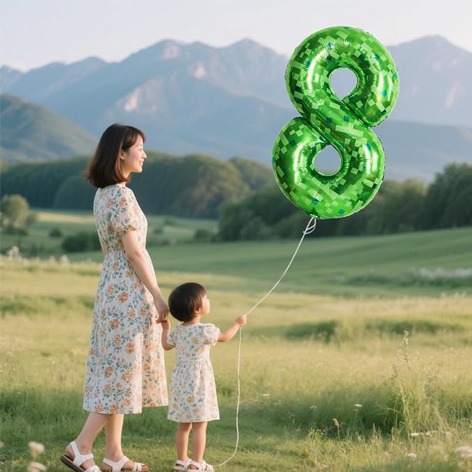 Green Number Balloons, Gaint Green Pixel Number 3 Balloon 40 Inch Dark green 3 - Image 6