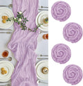 IVAPUPU 4 Pcs Cheesecloth Table Runner - 10ft Lilac Purple Lavender Boho Gauze by IVAPUPU