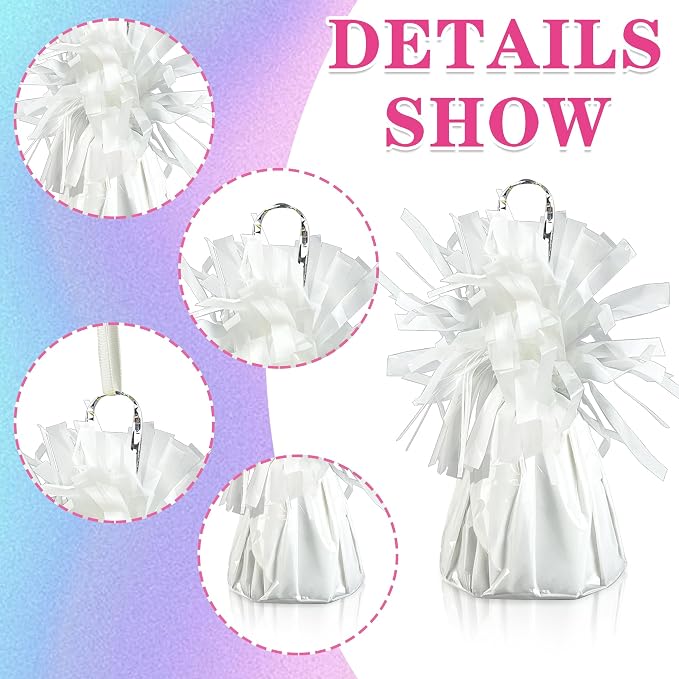 9 PCS Metallic Wrapped Balloons Weights White Helium Balloon Weight Balloon - Image 7