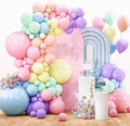 PartyWoo Pastel Balloon Arch Kit 142pcs Pink and Blue Balloons | Pastel Rainbow by PartyWoo