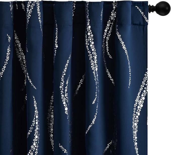 Yakamok Navy Blue Blackout Curtains - Image 4