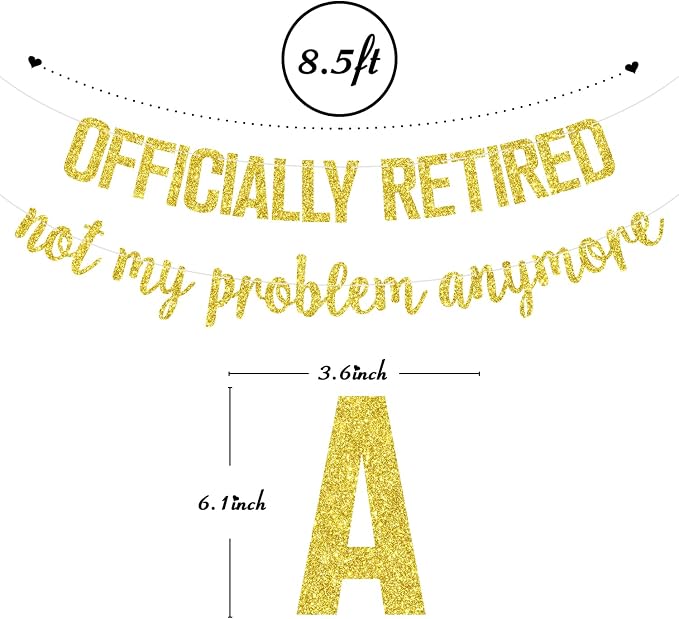 Officially Retired Banner, Happy Retirement, Goodbye Tension Hello Pension - Image 6