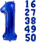 40 inch Navy Blue Number Balloon Dark Blue 1 Balloons Giant Foil Helium by Yeodong