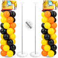 2 Set Construction Party Balloon Column Stand Kit Orange Yellow Black Balloon by Sosation