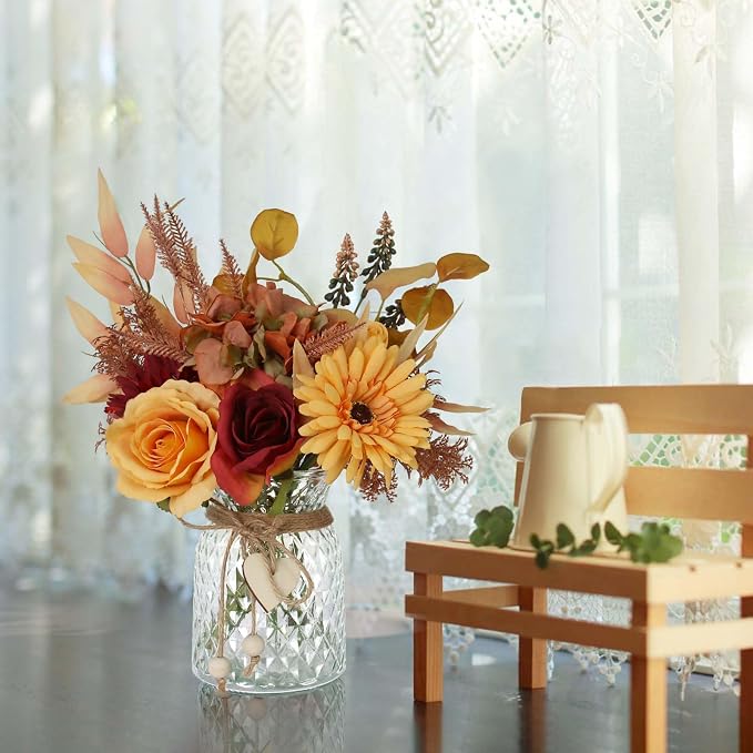 Leftover Fake Fall Flowers in Vase, Fall Flower Arrangements, Floral Arrangement - Image 8
