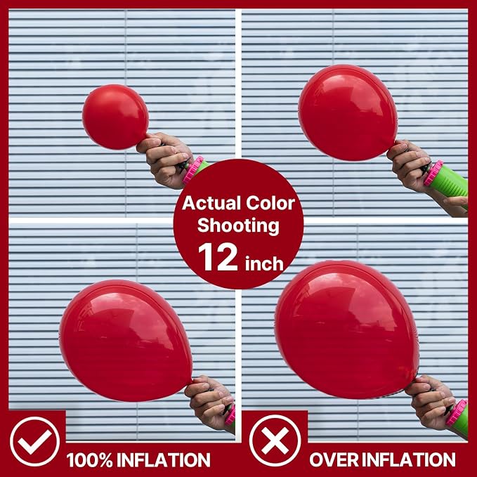 PartyWoo Burgundy Balloons 101pcs Dark Red Maroon Ruby Red Color | Balloons - Image 4