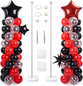 Skylety 2 Sets Red and Black Balloon Column Stand Kit Adjustable Red Black by Skylety
