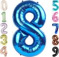 8 Balloon Numbers Birthday Decorations, 40In Dark Blue Balloons by Mluchee