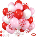 Red Pink White Balloons, Valentine's Day Balloon by Saxuxu